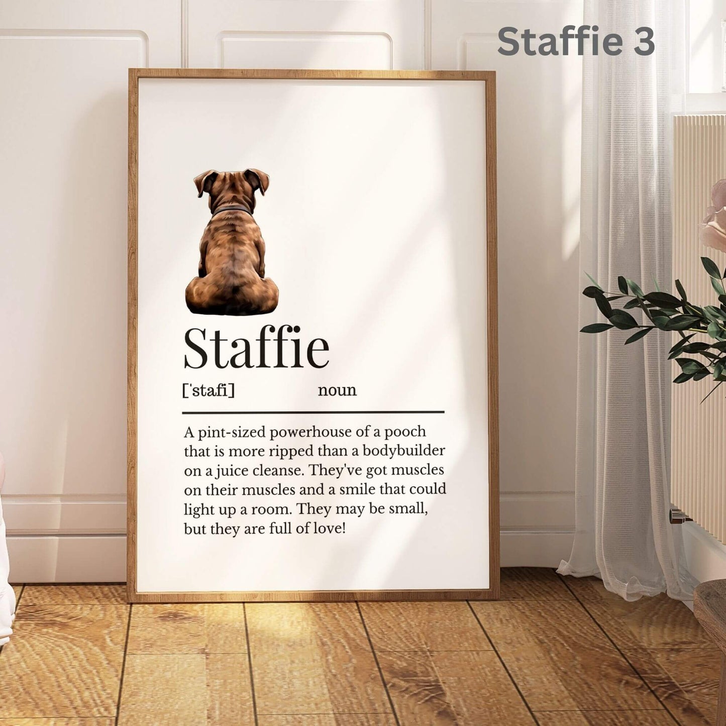 Illustrated Staffie Definition Print