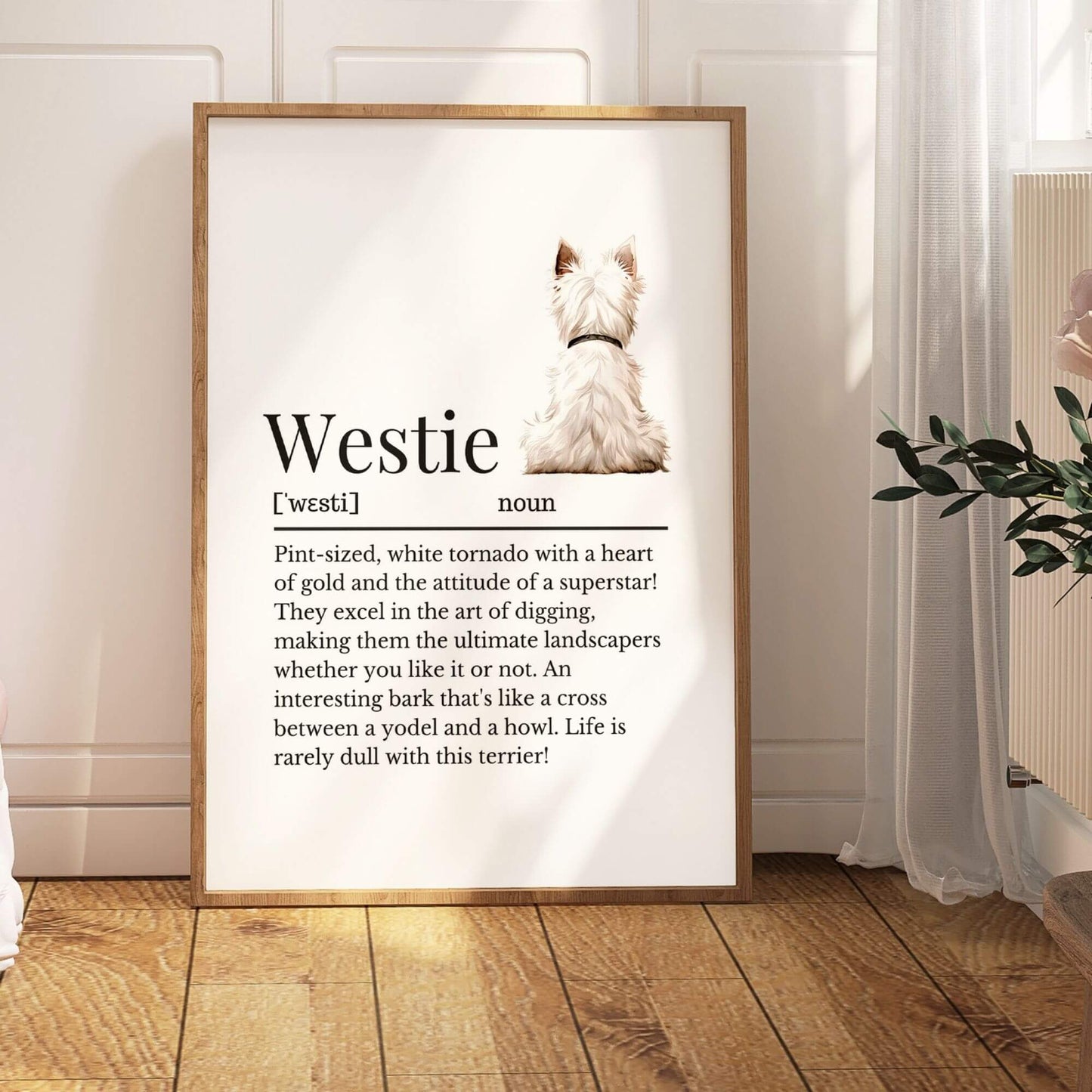 Illustrated Westie Definition Print