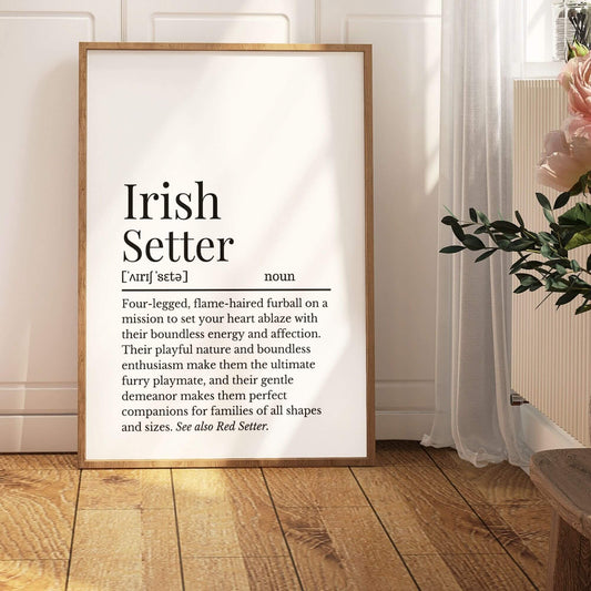 Irish Setter Dog Definition Print