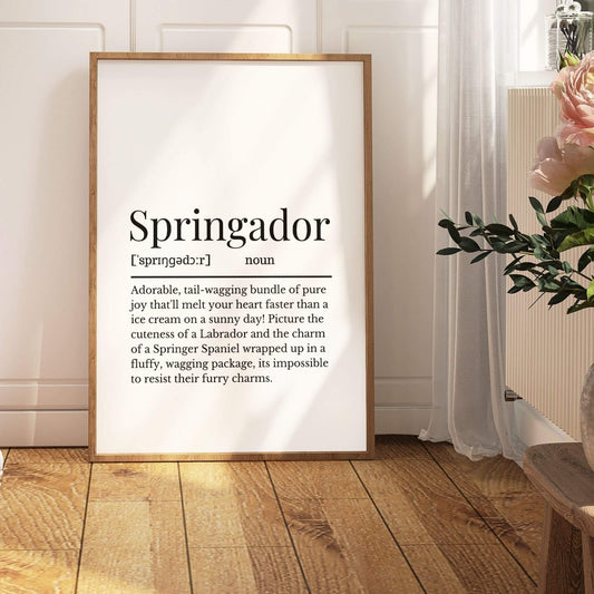 Springador Dog Definition Print