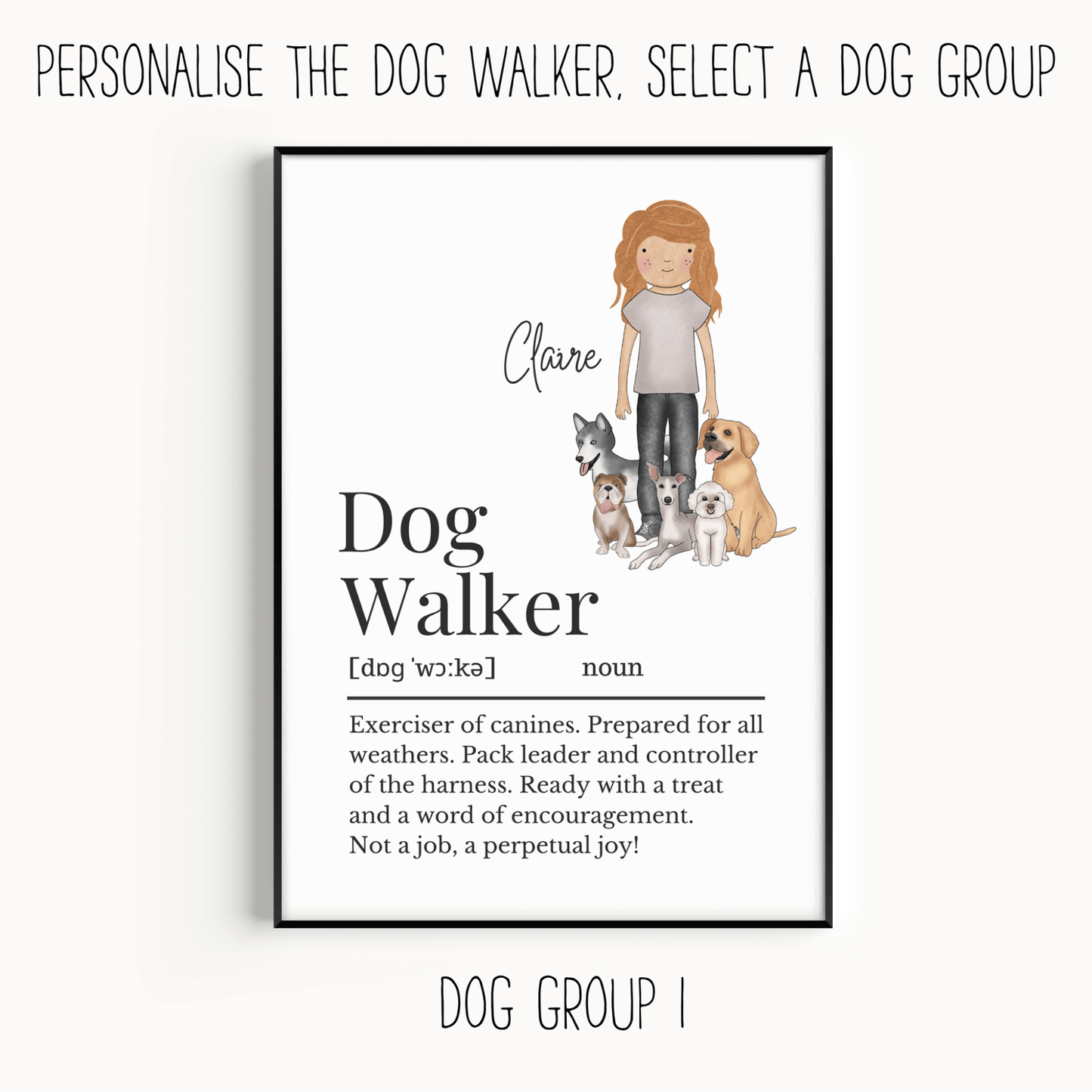 Dog Walker Definition Print