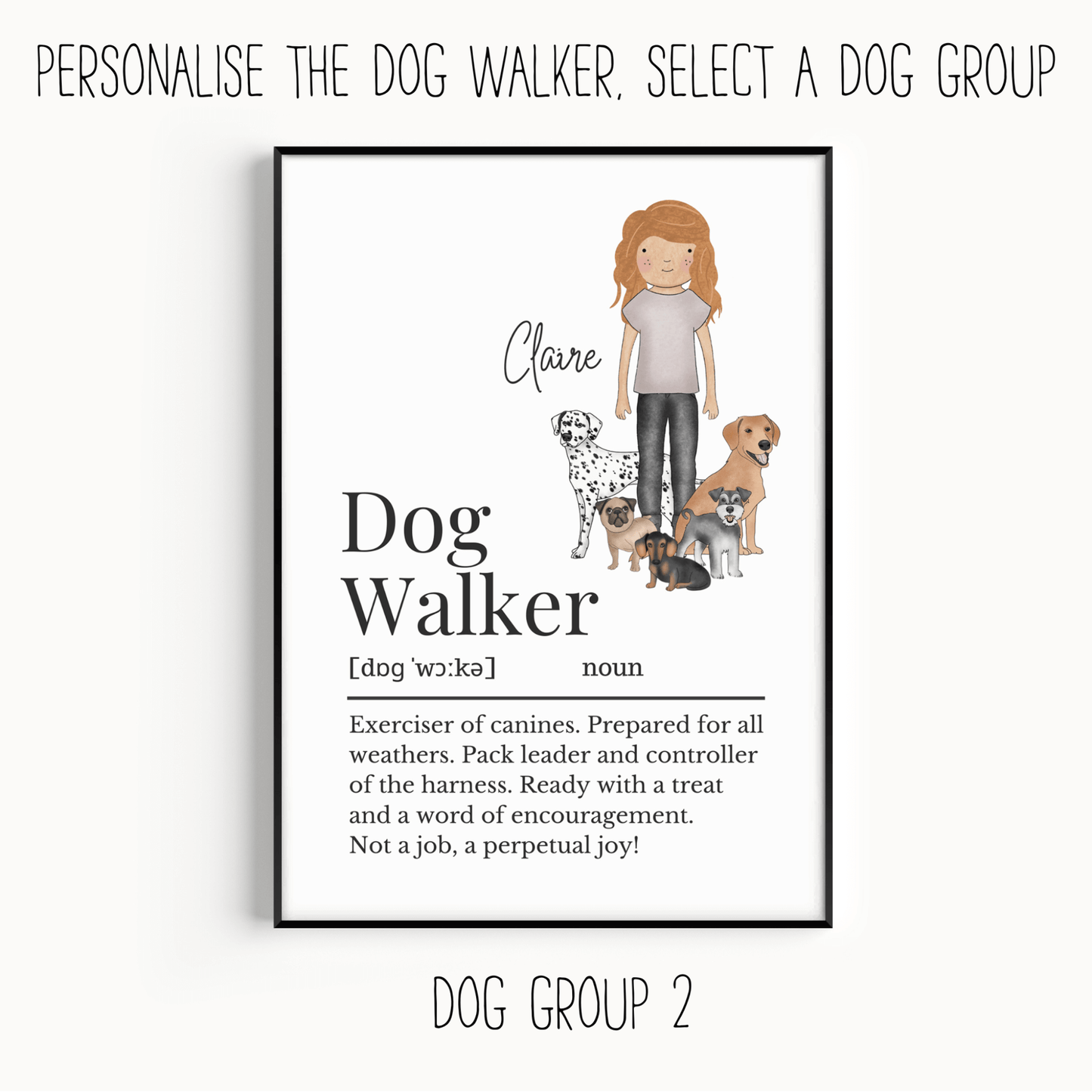 Dog Walker Definition Print