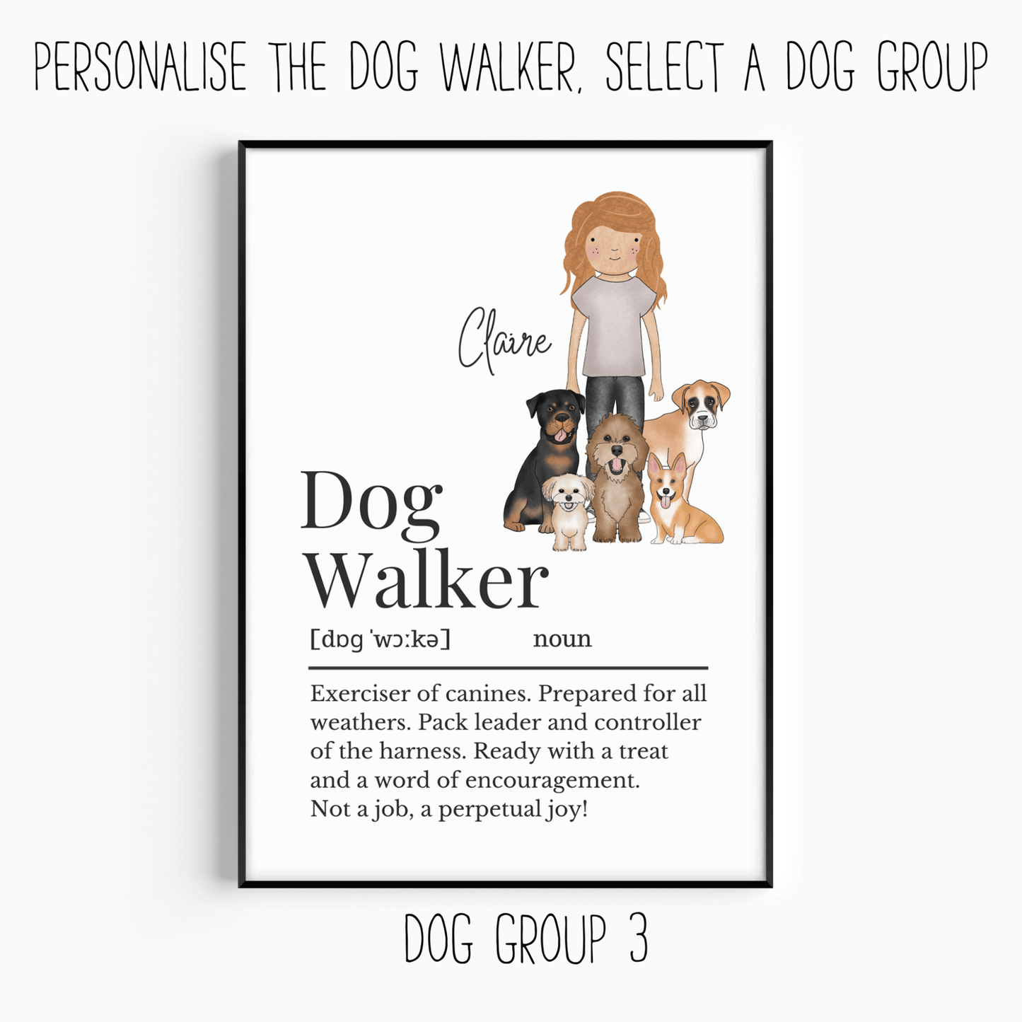 Dog Walker Definition Print