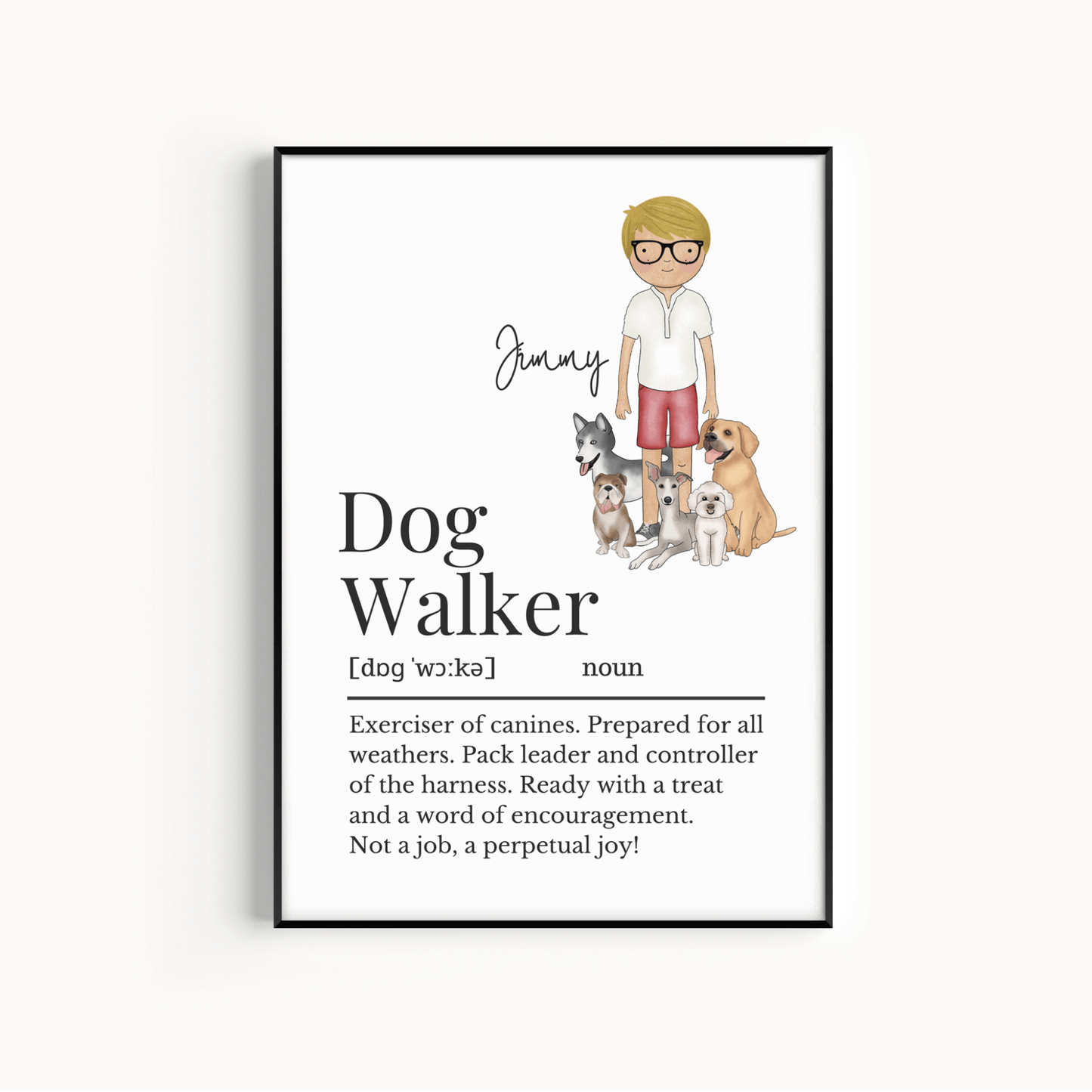 Dog Walker Definition Print